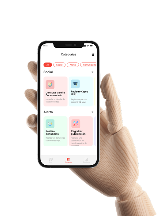 An application mobile with system list